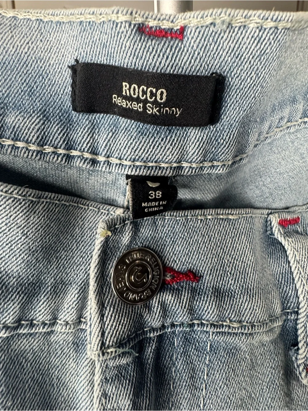 True Religion Light Wash Denim Shorts Rocco relaxed skinny Sz:38